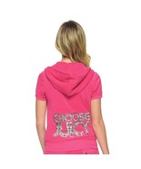 $198 JUICY COUTURE &quot;Choose Juicy&quot; Bling HOODIE Terry ZIP Cerise ( L ) - $2,240.27 MXN