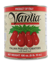 Italian Peeled Tomatoes with Basil Leaf 106 oz (PACKS OF 6) - $79.19