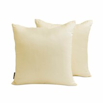 Plain Pillow Covers Cream Set of 2, Art Silk Plain &amp; Solid - Cream Luxury - $17.00+