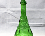 Vintage EMPOLI ITALY Green Embossed Genie Bottle MCM Art Glass Decanter ... - $59.37
