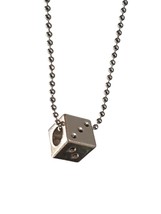 Cute Dice Necklace Pendant 20&quot; Faceted Ball Chain Gamble Dice Chance Lucky Dice - £6.20 GBP