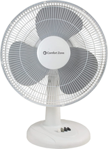 Comfort Zone 16&quot; 3-Speed Oscillating Table Fan with Adjustable Tilt - £38.60 GBP