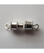 15mm x 5mm Silver Tone Screw In Barrel Clasps (10) - $1.98