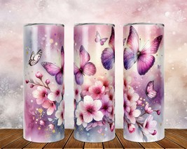 Skinny Tumbler with Straw, 20oz/30oz, Butterfly, awd-283 - £28.80 GBP+