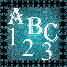 ABC and Numbers 16a-Digital ClipArt-Fonts-Art Clip-Snowflake-Gift Tag-Notebook-H - £0.98 GBP