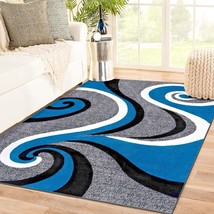 Rugs Area Rugs Carpets 8x10 Rug Grey Modern Large Floor Room Blue Cool 5X7 Rugs - £78.95 GBP+