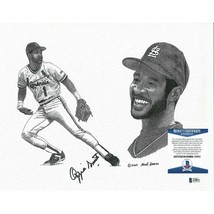 Ozzie Smith St Louis Cardinals Auto Baseball 11x14 Art Print Beckett Signed - £158.28 GBP