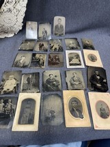 Tintypes Lot of 23 From St Louis Area. 1 Identified Ella Dees DuQuoin Illinois - £98.06 GBP