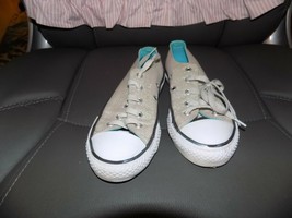 Converse All Stars Silver Sparkle Lace Up Classic Sneakers Size 1 EUC - £26.32 GBP