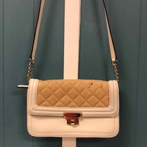 Calvin Klein leather quilted two tone cream and tan purse bag with gold ... - £35.63 GBP