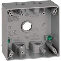 Sigma Electric, Gray 14351-5 1/2-Inch 5 Hole 2-Gang Box - $31.12 CAD