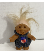 Vintage Union Pacific Railroad Dressed Pink Haired Troll Doll 5 Inch See Picture - $18.54
