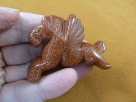 Y-PEG-RU-733 Orange PEGASUS flying wings horse Figurine gemstone carving... - $329.75 MXN