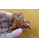 Y-PEG-RU-733 Orange PEGASUS flying wings horse Figurine gemstone carving... - $24.02 CAD