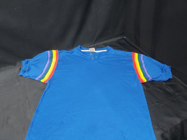 Vintage 80s B.O.G 1980s Short Sleeve Shirt Rainbow Stripes LGBTQ Gay Int... - $37.18