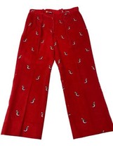David Brooks Ltd Mens Corduroy Pants 36x27 Red Duck Embroidery Trousers ... - £33.46 GBP