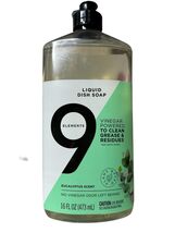 9 Elements Liquid Dish Soap - Eucalyptus Scent 16 oz DENTED - $13.85