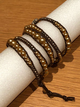 CHAN LUU Wrap Bracelet, 35 &quot;Long, Golden Faux Pearls. NEW. Free Shipping. - £171.86 GBP