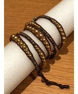 CHAN LUU Wrap Bracelet, 35 &quot;Long, Golden Faux Pearls. NEW. Free Shipping. - £169.18 GBP