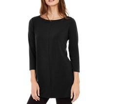 Alfani Elements Womens Medium Deep Black Boatneck 3/4 Sleeve Tunic Top NWT I20 - £21.24 GBP