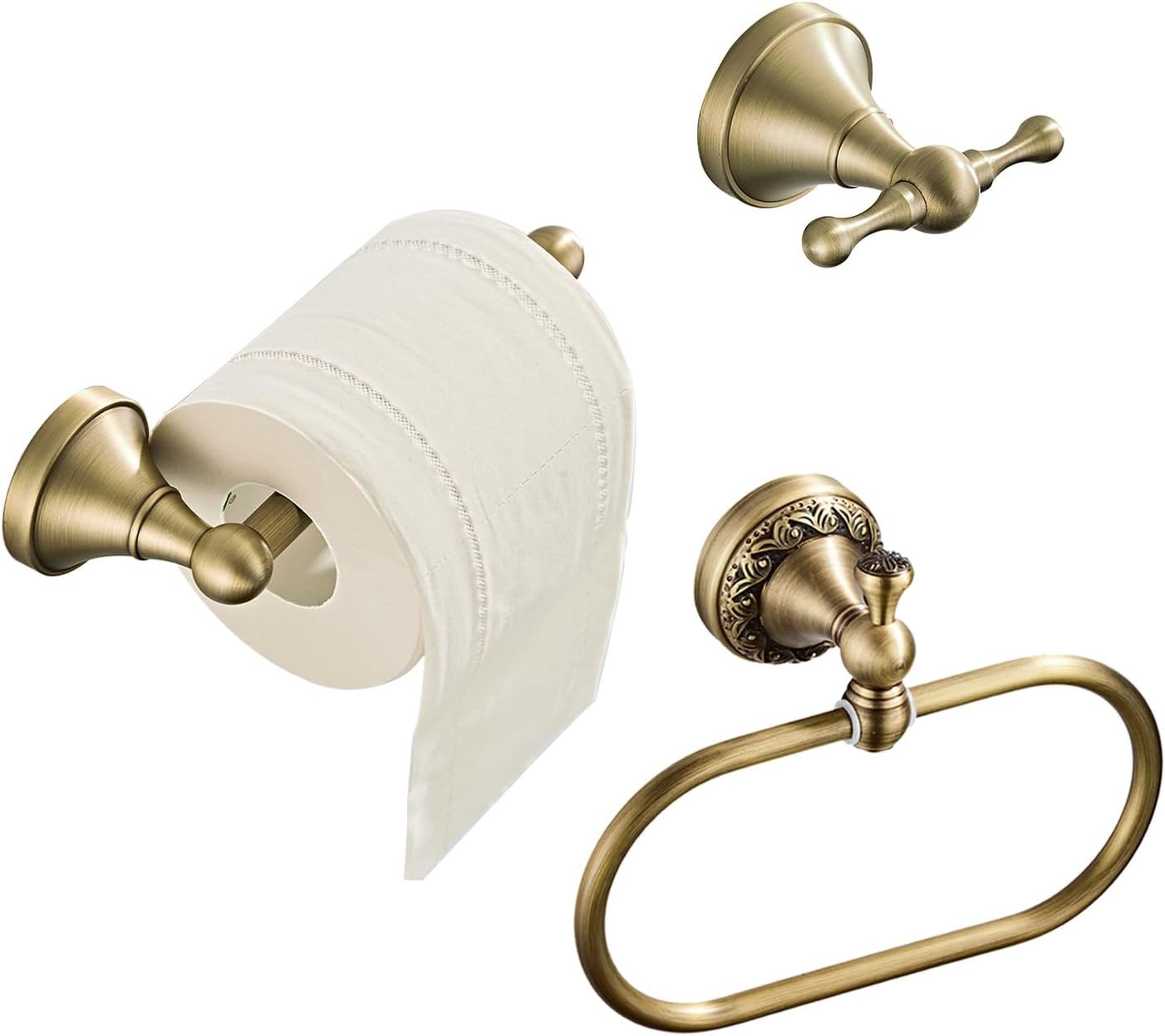 Flybath 3Pc Set - Oval Towel Ring, Toilet Paper Holder And Towel Hook Wall - £47.99 GBP