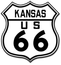 Kansas Route US 66 Shield Metal Sign - $19.95