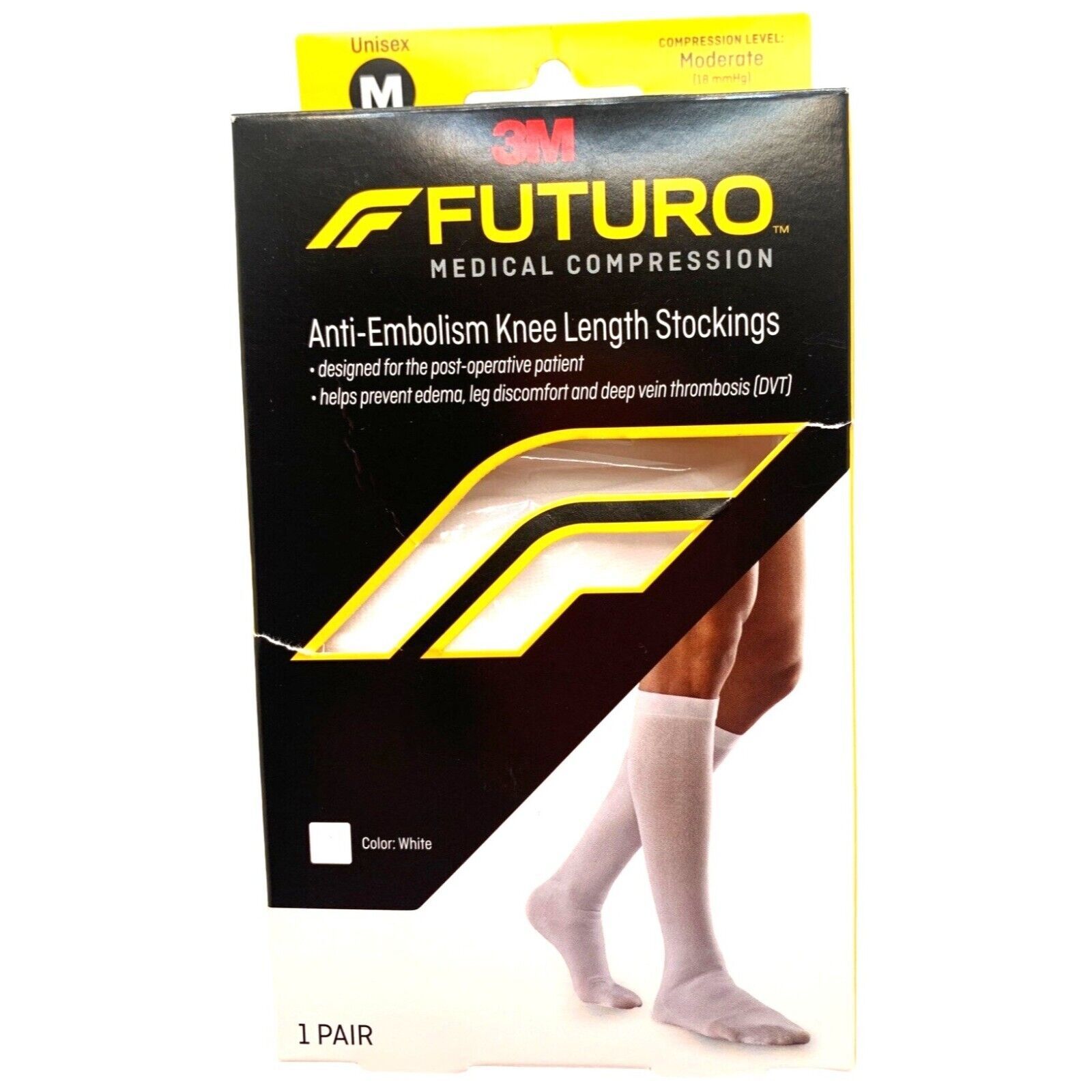 Futuro 3M Medical Compression Stockings Unisex Knee Length Size Medium White - $28.88