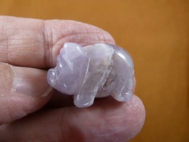 (Y-PIG-503F) little 1&quot; purple Amethyst crystal PIG pigs gemstone FIGURINE piglet - £6.90 GBP