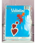 NOS Vintage Valentines Decoration Beistle Heart Art Tissue Honeycomb Cupid - $19.79