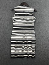 Calvin Klein Striped Sleeveless Ponte Sheath Dress Sz 6 Zip Black White ... - £17.96 GBP