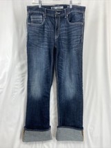 BKE Jake 33L Men&#39;s Blue Thick Stitch Distressed Blue Denim Jeans - £18.97 GBP