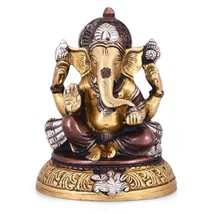 Ganesha statue brass height 5.5 Inches lord ganesh ganpati - £107.46 GBP
