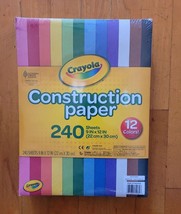 Crayola Construction Paper 9&quot;x12&quot; , 240 Sheets, 12 colors New-Sealed  - £14.22 GBP