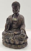 *E) Large 12" Resin Buddha Statue Figure Home Decor Zen Meditation - $49.49