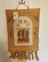 Vintage ICA  Tapestry Jute Woven Wall Hanging Made in India 1987 Boho Decor NWT  - £19.18 GBP