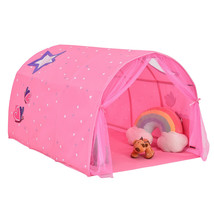 Kids Bed Tent Play Tent Portable Playhouse Twin Sleeping With Bag Pink - £75.51 GBP