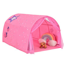 Kids Bed Tent Play Tent Portable Playhouse Twin Sleeping With Bag Pink - £71.26 GBP