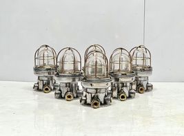 Set of 6 Original Antique Vintage Aluminum Nautical Ceiling Lights...-
s... - $1,589.16