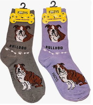 Bulldog Dog Socks Fun Novelty Dress Casual Unisex SOX  Puppy Pet Foozys ... - £7.81 GBP