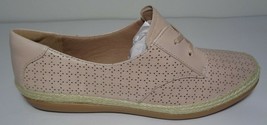 Clarks Size 10 M Danelly Millie Pink Leather Jute Lace Loafers New Womens Shoes - £77.12 GBP