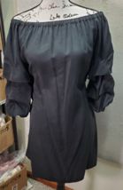 Velvet Heart Mini Dress Women&#39;s Medium Black Long Sleeve Off The Shoulder Neck - £17.42 GBP
