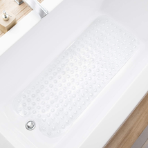 Bathtub Mats for Shower Tub Extra Long Non-Slip Bath Mat, 39 X 16 Inch Shower Ma - £15.30 GBP