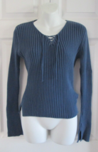 Aeropostale &quot;Slim Fit&quot; Blue Rib Knit V-Neck Sweater (L) Euc - Wpl 8046 - $14.85