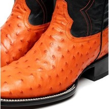 ALABAMA Genuine Ostrich Skin Cowboy Boot from the Western Collection Orange image 4