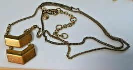 Vintage J Crew Gold-tone Pendant Chain Necklace 28.5&quot; W/J Crew Pouch - £19.32 GBP