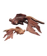 2pc Hand Carved Wooden Koi Goldfish Beta Carp Fish Sculpture Cherry or R... - €25,94 EUR