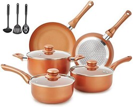 M MELENTA Pots and Pans Set Ultra Nonstick Pre-Installed 11pcs Cookware Set C... - £99.75 GBP