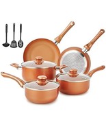M MELENTA Pots and Pans Set Ultra Nonstick Pre-Installed 11pcs Cookware ... - £96.90 GBP
