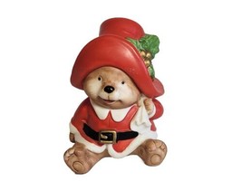 Homco Christmas Pilgrim Bear Holiday Figurine 80s - £11.86 GBP