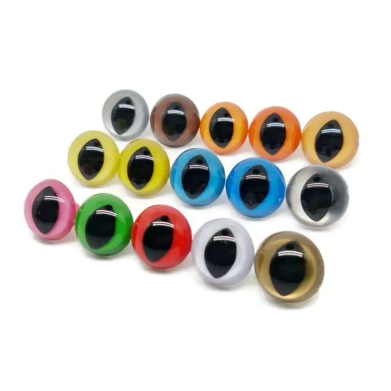 20pcs 10mm/12mm/15mm/18mm Safety Craft Plastic Animal Colorful Cat Eyes For - £12.34 GBP+